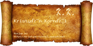 Kristyán Kornél névjegykártya